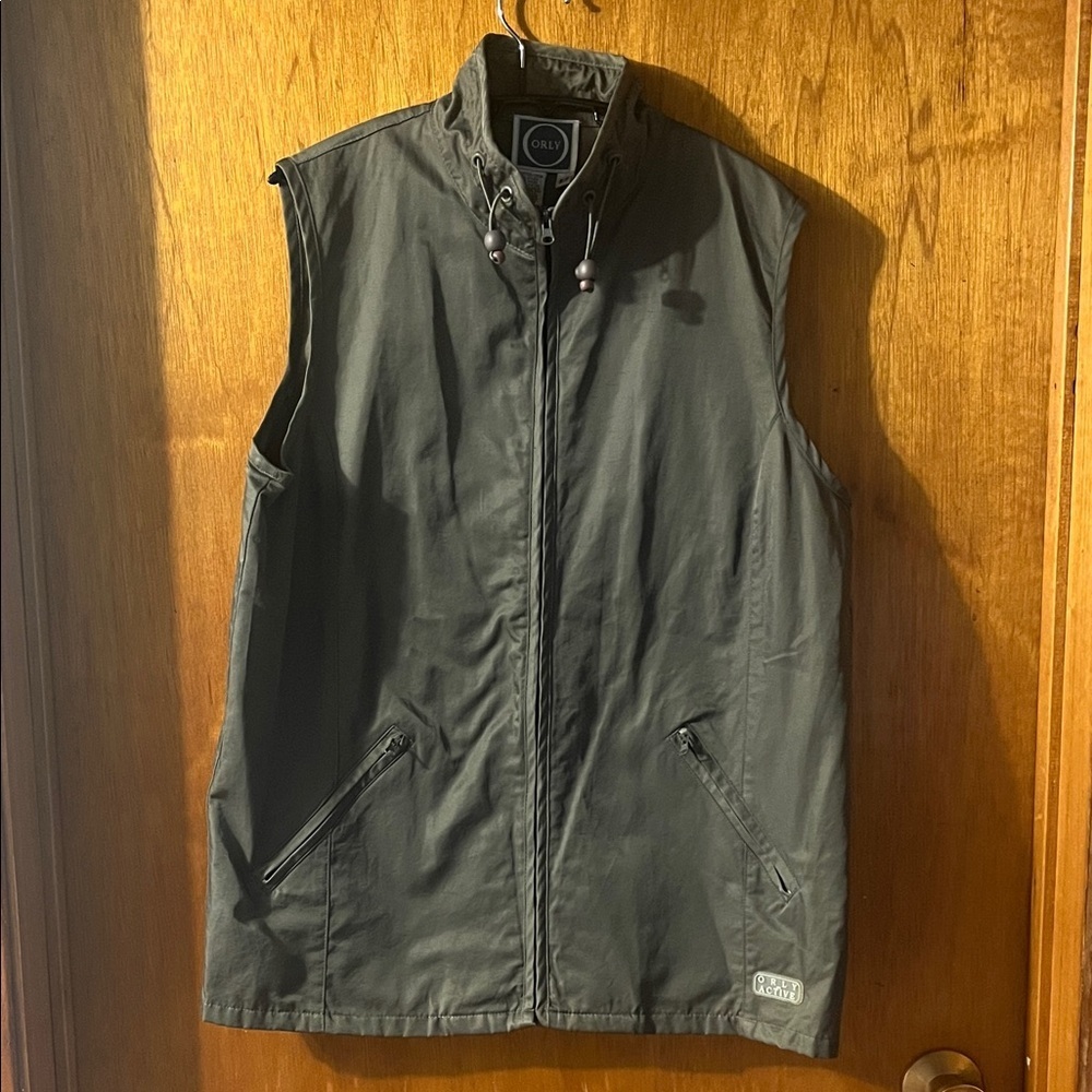 Olive Men's Sleeveless Vest Small